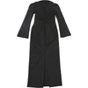 Sexy Maxi Dress Women Shoulder Padded Zip Wrapped Bandage Long Sleeve Slit Elegant Solid Office Simple Skinny Bodycon