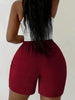 Women Sporty Activewear Draped Shorts Yoga Jogger Elastic Shorts