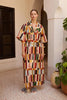 Spring Women's Casual Art Maxi Dress Colorful Patchwork Half Sleeves Shirt Collar Belted Waist Maxi Dress