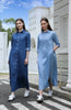 SS25 Women Collar Denim Dress Blouse Style Casual Cotton with A Removable Belt