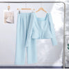 Elegant Woolen Top Pants Women Sets Chic Long Sleeve Slash Neck Pleated Blouse Straight Trousers Autumn Winter Lady Suit