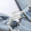 Y2K Women's Diamond Star Blue Jeans High Waist Pockets Zipper Wide Leg Denim Pant Summer Autumn Lady Street All-match Pants