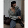 Mixed Color Fringed Round Neck Short Tweed Jacket Elegant Loose Women's Outwear Autumn Casual Street Daily Outfit