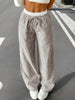 Women's Casual Striped Woven Wide Leg Pants Fall Winter Casual Stylish Full Length Trousers Y2K Clothes Streetwear