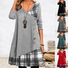 Dresses for Women European and American Autumn and Winter Elegant Everyday Loose Party Dress Buttons Long Sleeve Dress