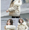 Winter Warm Duck Down Jacket Women's Clothes Glossy Fur collar Thicken Parka Short Down Coat Female