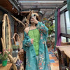 Spring Retro Print Ramie Loose Women Thin Wind Coats Leisure Long Trench Vintage Chinese Style Coat