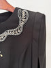 High Street Designer Party Vestido Women's Slit Sleeve Diamonds Beaded Maxi Long Dress