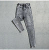Korean Spring Autumn drilling Elastic Jeans Women's Loose High-waisted Haren Denim Pants Female Casual Wild Jeans