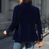 Women's Velvet Blazer Suit Jackets Business Casual Button Up Suit Jacket Autumn Winter Velvet Outerwear Work Office Coats