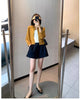 Style High‑Quality Women Pleated Blazer, Lapel Single Button Short Long‑Sleeve Coat, Casual Elegant Outerwear