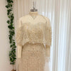 Beaded Mermaid Evening Dress for Women Elegant High Neck Long Sleeves for Women Wedding Party Gown Customized