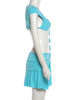 Hollow Design Mini Dress Woman Sexy V-Neck Buckles Patchwork Waistless Girls Elegant Chic Street Bodycon