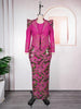 Wedding Party Dresses For Women Long Sleeve Coat And Sequin Vest Dress Turkey African Clothing 2 Piece Set Dashiki Outfit
