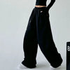 Harajuku Wide Leg Sweatpants Women Streetwear Baggy Oversize Gray Sports Pants Woman Drawstring Casual Joggers Trousers