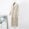 Elegant Tassel Woolen Coat Women Turn Down Collar Full Sleeve Pocket Female Autumn Jacket Streetwear Trench Coats