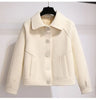Women's Short Spring and Autumn Korean Loose Tweed Coat Retro Jacket