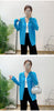 Blue Pleated Coat For Women Turn-down Collar Long Sleeve Lightweight Cardigan Jackets Chic Female Clothes 2DB3445
