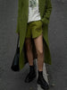 Elegant Women's Woolen Overcoat Solid Lapel Double Breasted Full Sleeve Long Coat Autumn Winter Lady Outwear