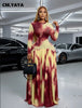 Women Tie Dye Print O-neck Long Sleeve Pleated Long Dress Sexy Mesh Evening Party Birthday Vacation Dresses Vestido
