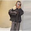 Autumn Winter Fur Lapel Woolen Jacket For Women Brown Elegant Long Sleeve Single Breasted Coats Lady Chic Street Outerwear