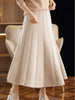 Women Autumn Winter Wool Skirt Long Pleated Skirt 100% Merino Wool Knitwear Grace Soft Dress Korean Style Skirt