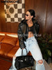 Women's Black Faux Leather Cropped Moto Jacket Asymmetric Zip PU Biker Coat Female Autumn Vintage Punk Outerwear