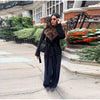 Autumn Solid Lace Up Jacket For Women High Street Turn Down Fur Collar Long Sleeve Belt Coats Lady Chic Street Outerwear