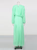 Solid Spliced Folds Minimalist Dresses for Women Round Neck Long Sleeves High Waist Elegant Dress Female Autumn