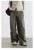 Women Pants Solid Loose Casual Outdoor Workwear Female Wide Leg Trousers Drawstring Windproof Spring Autumn