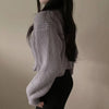 Short Sweater Zipper O-neck Knitted Cardigan Coat Casual Basic Solid Black Women Clothes Winter All-match Thick Lady