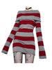 Women Mini Bodycon Dress Stripe Boat-Neck Long Sleeve Short Dress Spring Autumn Wrapped Hip Party Dress