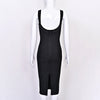 Yellow U Neck Striped Bandage Dress Evening Backless Sexy Bodycon Women Dress Party Celebrity Vocation Dresses