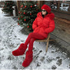 Quilted Round Neck Solid Puffer Coat Zip-Up Oversized Winter Women Padded Jacket Versatile Casual Lady Cotton-Padded Coat