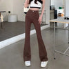 Woman High Waist Vintage Flare Jeans Female Elastic Bell Bottom Pants Girls Black Brown Deep Blue Light Blue Denim Trousers