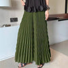 Pleated Elastic Waist Women's Wide Leg Pants Chic Elegant Design Handmade Pleated Stretch Loose Long Pants 2DB3646