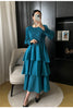 Spring Ruffled Lantern Sleeve Pleated Dress Atmospheric Design Sense Pleated Long Dresses Women's Clothing
