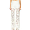 Women Lace Flare Pants See Through High Waist Bell Bottoms Long Trousers for Daily Party