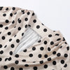 Satin Polka Dots Women's Maxi Dress Suit Ribbon V Neck Full Sleeve Waist Cinching Skirt Sets Evening Party Outfits