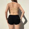 Punk Style Metal Buckle Ultrashort Pants Mall Goth Low Waist Skinny Shorts Cyber Y2K Streetwear Women Alt Pants