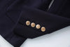 Navy Blue Blazer Autumn Winter Sophisticated Embroidered Suit Slim Fit Preppy Micro-Logo Blazer Ropa Mujer Woman Traf