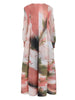 Chic Print Pleated Women's Dresses Color-block Design Round Neck Lantern Sleeves Long Dresses Spring 2AA4759