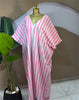 Fall Holiday Half Batwing Sleeve Striped Print Loose Long Dress Street Women Party Vestidos Maxi Dresses Vestidos
