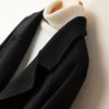 Autumn and Winter Reversible Woolen Coat Women's Mid-Length Small Hepburn Style Woolen Coat Loose