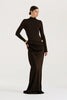 Autumn Long Sleeve Sexy Maxi Dress Women Hollow Out Turtleneck Ruched Bodycon Club Party Long Dresses Female