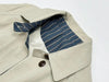 Retro Patchwork Stripes Women's Mid-Length Polo Collar Single-Button Coat Spring Korean Style Oversize Coats