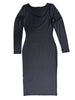 Womens Long Sleeve U-Neck Party Bodycon Midi Jumper Dress Stretch Winter Dresses