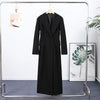 Elegant Women's Woolen Coat Black Single-Button Stand Collar Slim Lady Long Coats Autumn Winter Chic Female Streetwear