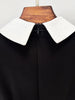 High Street Designer Formal Dresses Women's Shirt Collar Diamonds Beaded Maxi Long Dress