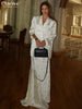Loose Print Women's Two Pieces Set Elegant Long Sleeve Blazer With High Waist Maxi Skirt Set Female Streetwear
